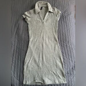 NEVER WORN** Collared Gray Short Bodycon Dress